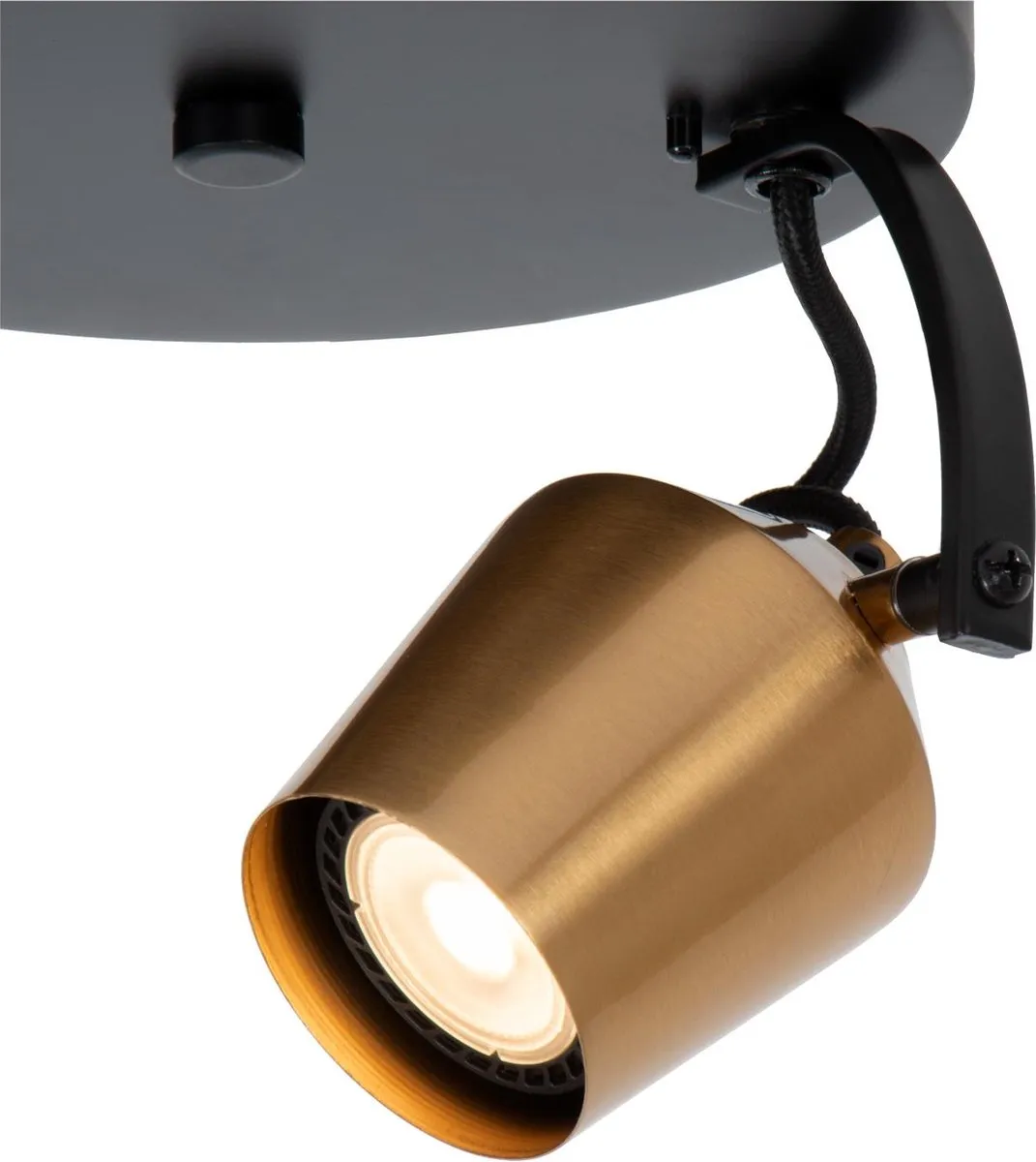 Lucide EMILE Plafondspot Ø20cm - 2xGU10 Mat Goud/Messing