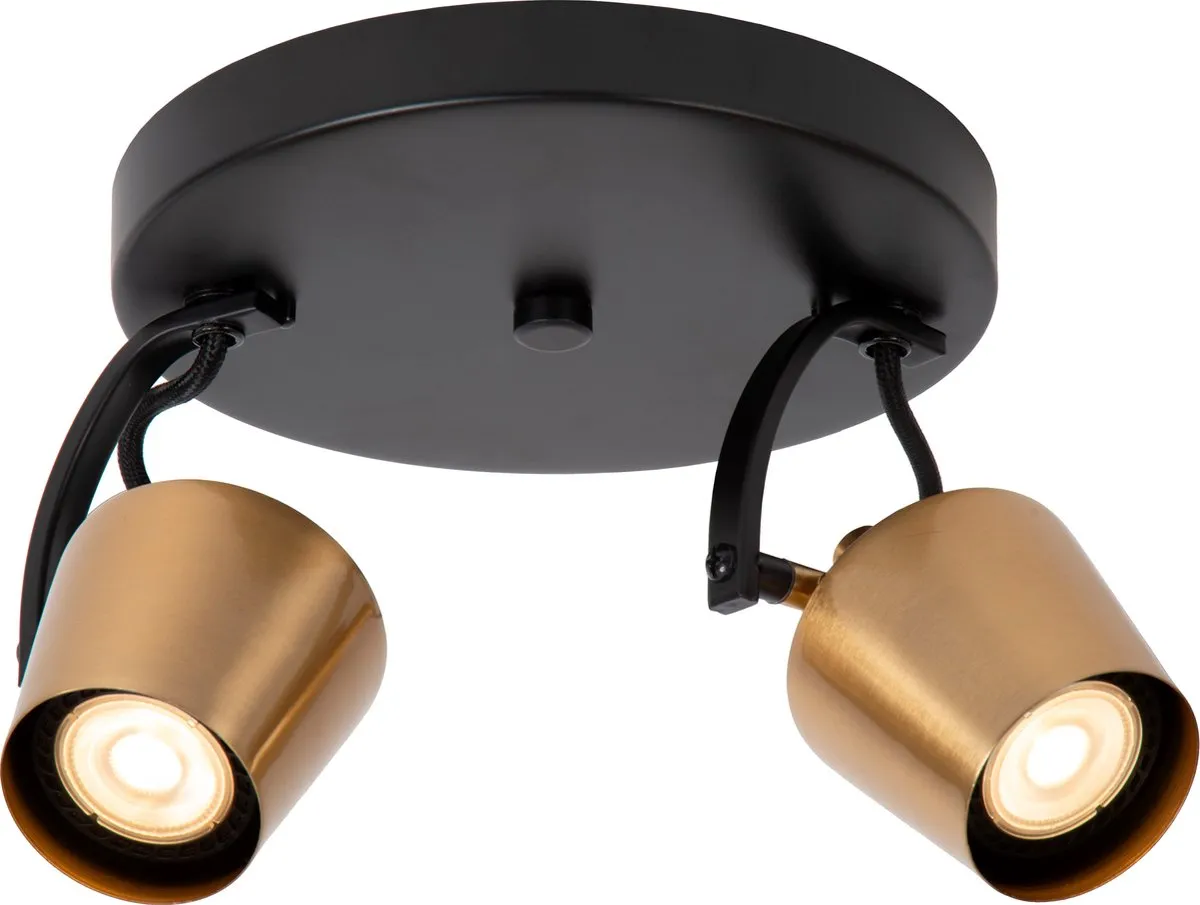 Lucide EMILE Plafondspot Ø20cm - 2xGU10 Mat Goud/Messing