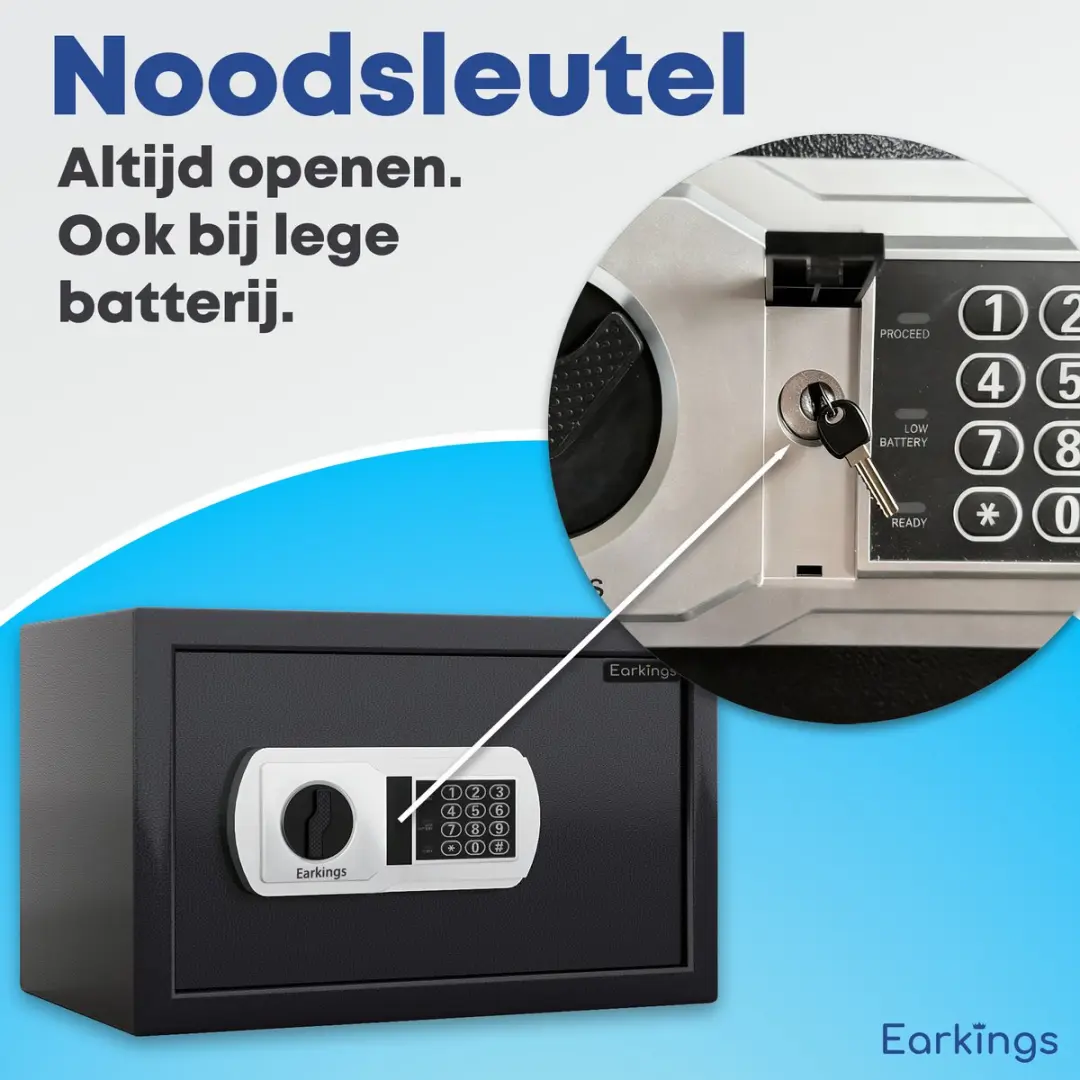 EarKings Kluis 20x32x20cm Cijferslot - 12L - Zwart