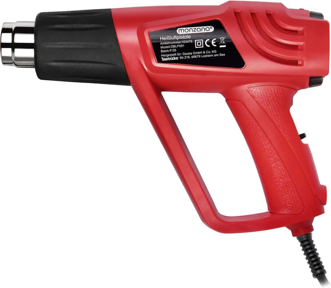 Monzana DBLP001 Heteluchtpistool 2000W - Koffer & 4 Mondstukken