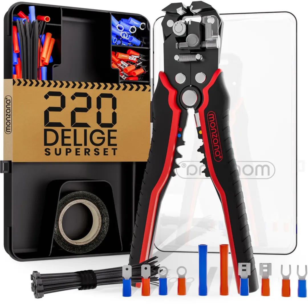 Monzana Striptang Automatisch Set 220 Onderdelen - 2 Handgrepen - Zwart/Rood