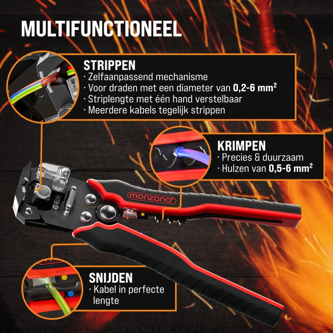 Monzana Striptang Automatisch Set 220 Onderdelen - 2 Handgrepen - Zwart/Rood