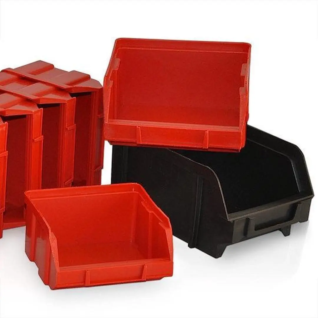 Monzana Wandrek Stapelboxen 32-delig - 30x64x38cm - Rood/Zwart