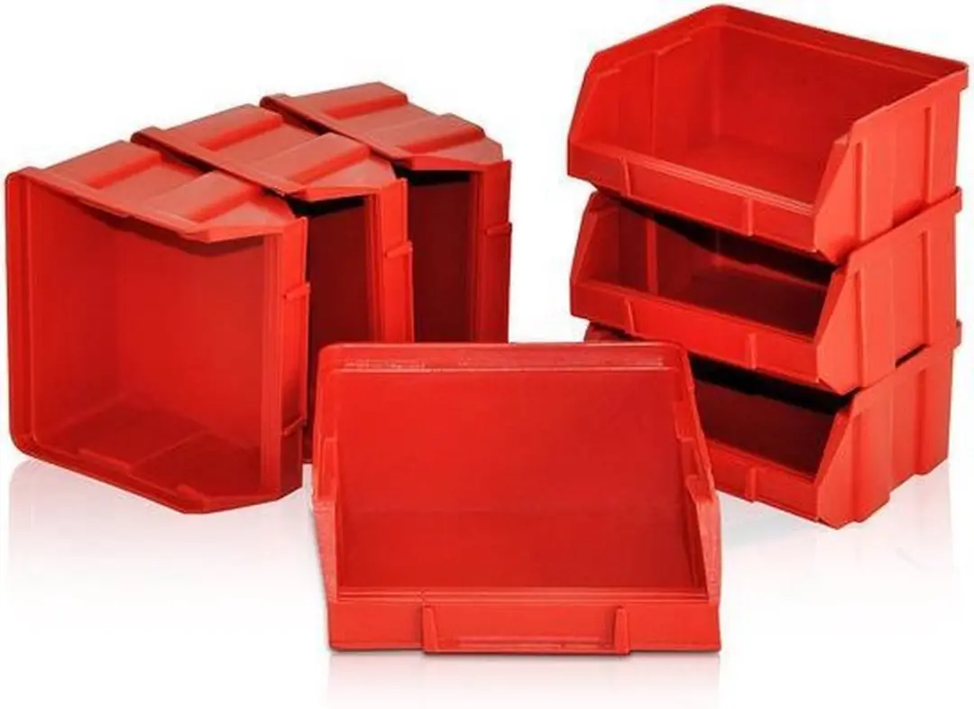 Monzana Wandrek Stapelboxen 32-delig - 30x64x38cm - Rood/Zwart