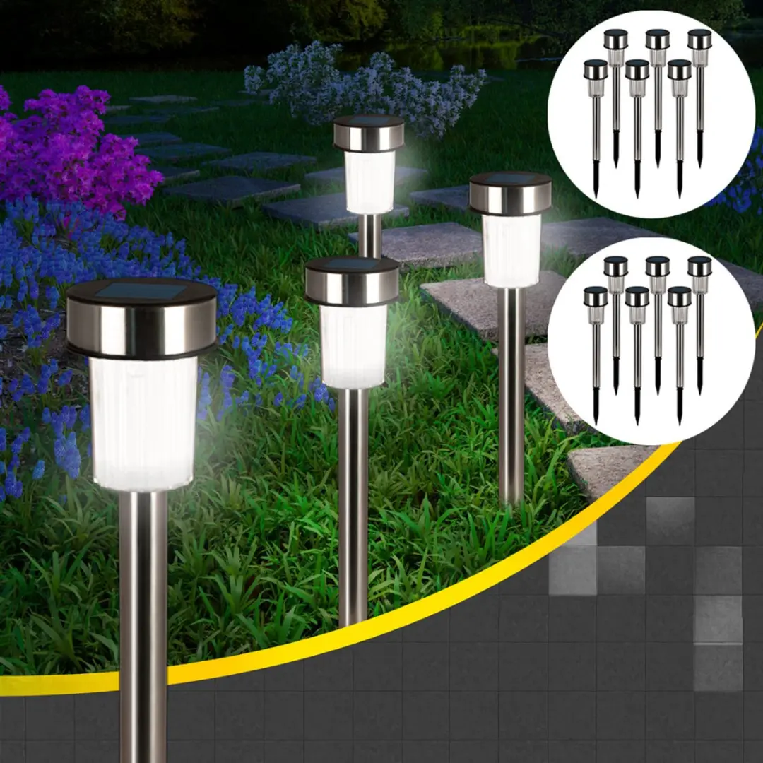 Monzana Tuinlampjes Zonne-energie Set 16 Stuks - Zilver