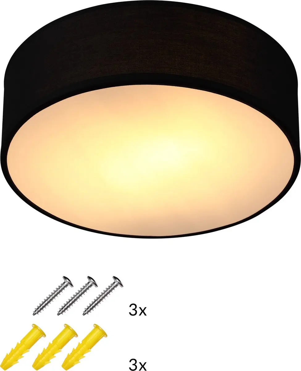 Monzana Plafondlamp 40W E27 - Ø30cm - Zwart