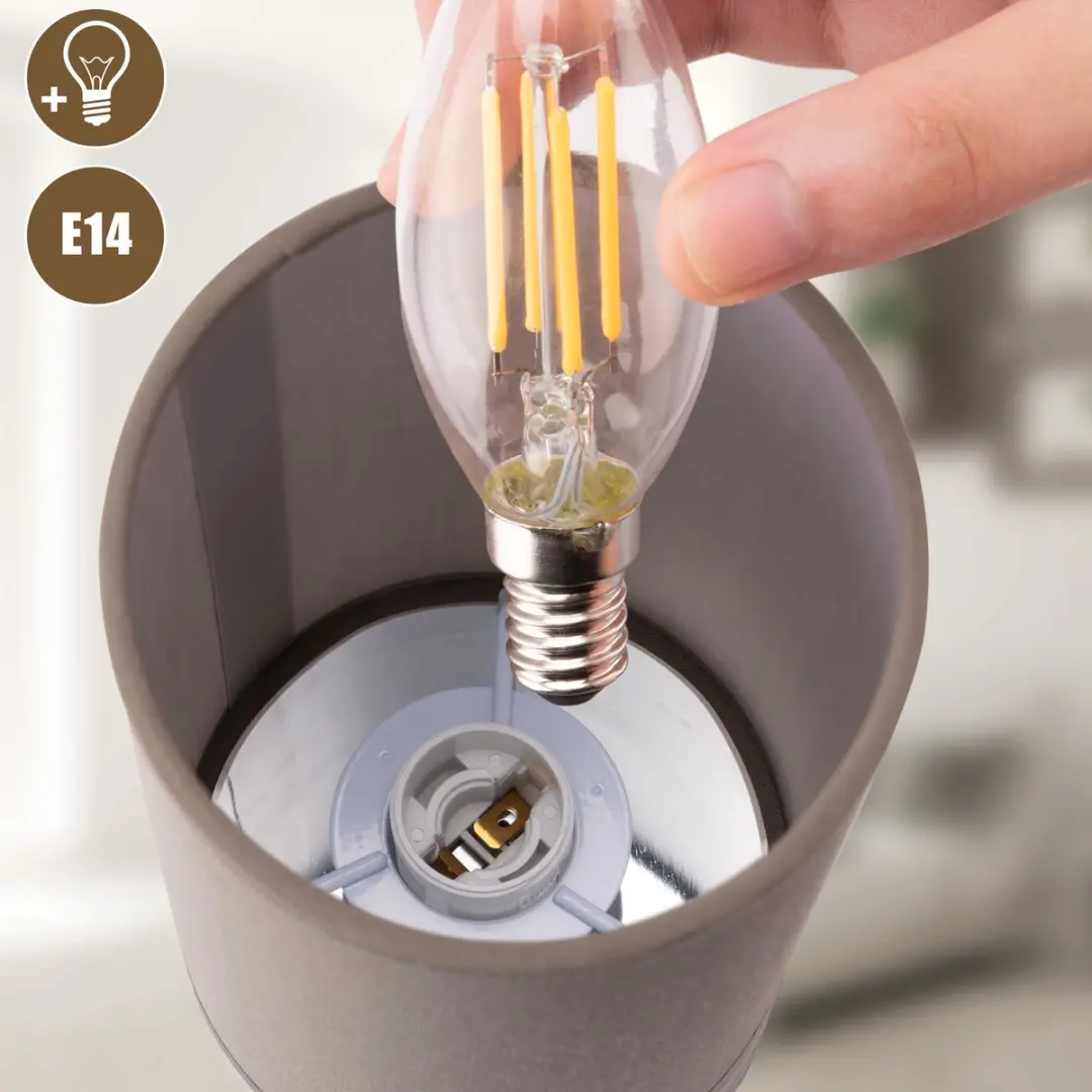 Monzana LED Tafellampen Set 2 Stuks - Dimbaar - Taupe Chroom