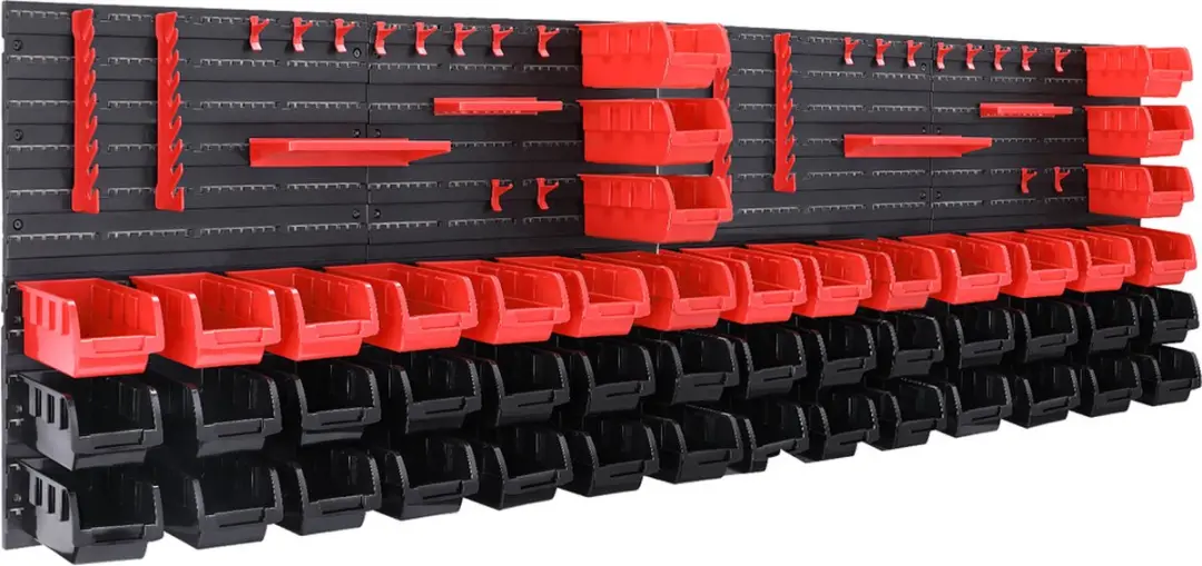 Monzana Deuba Wandrek Gereedschaphouder 86-delig - 190x54cm - Rood/Zwart
