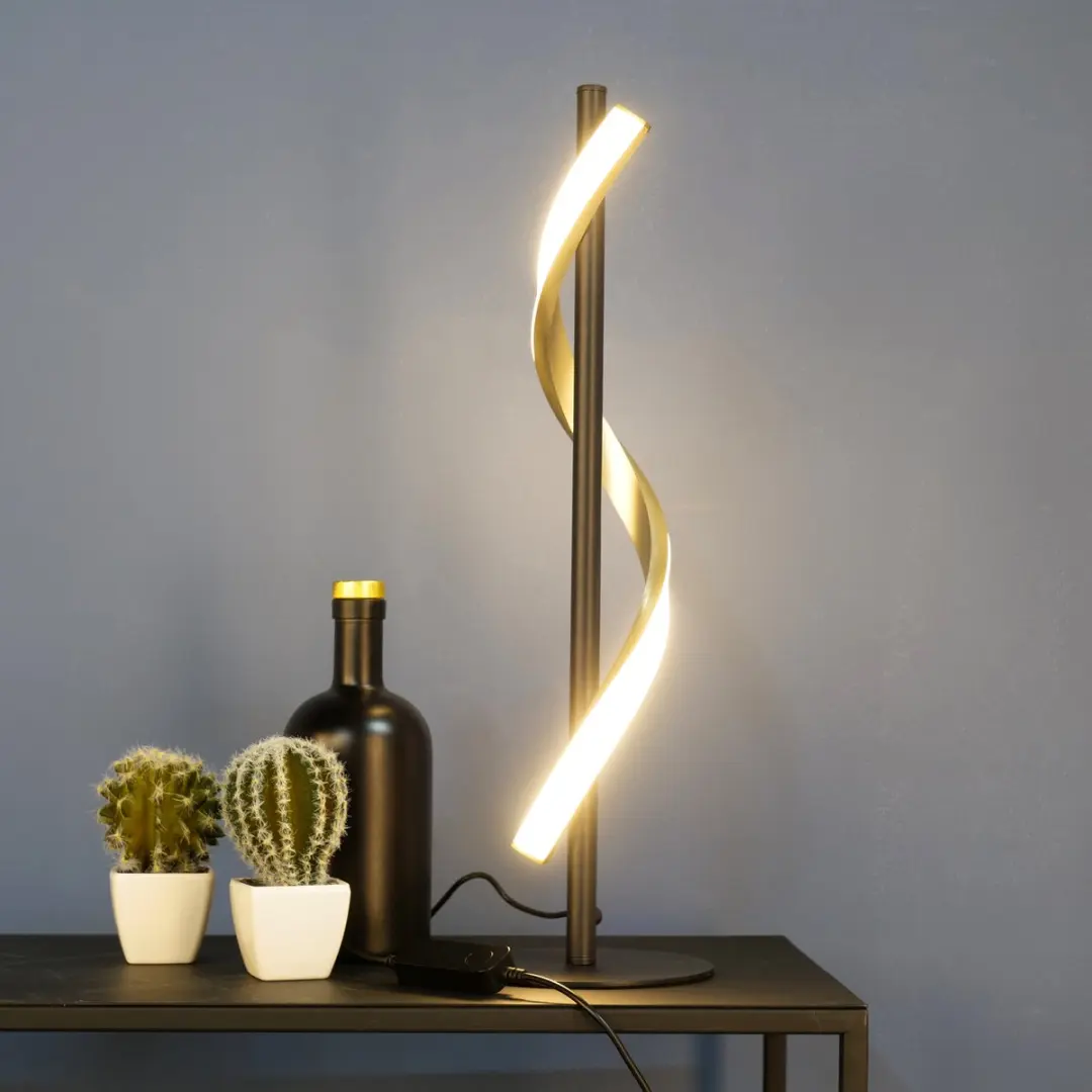 Eglo Conaprato Tafellamp - Zwart/Goud/Wit - Instelbaar wit licht - 46.5 cm
