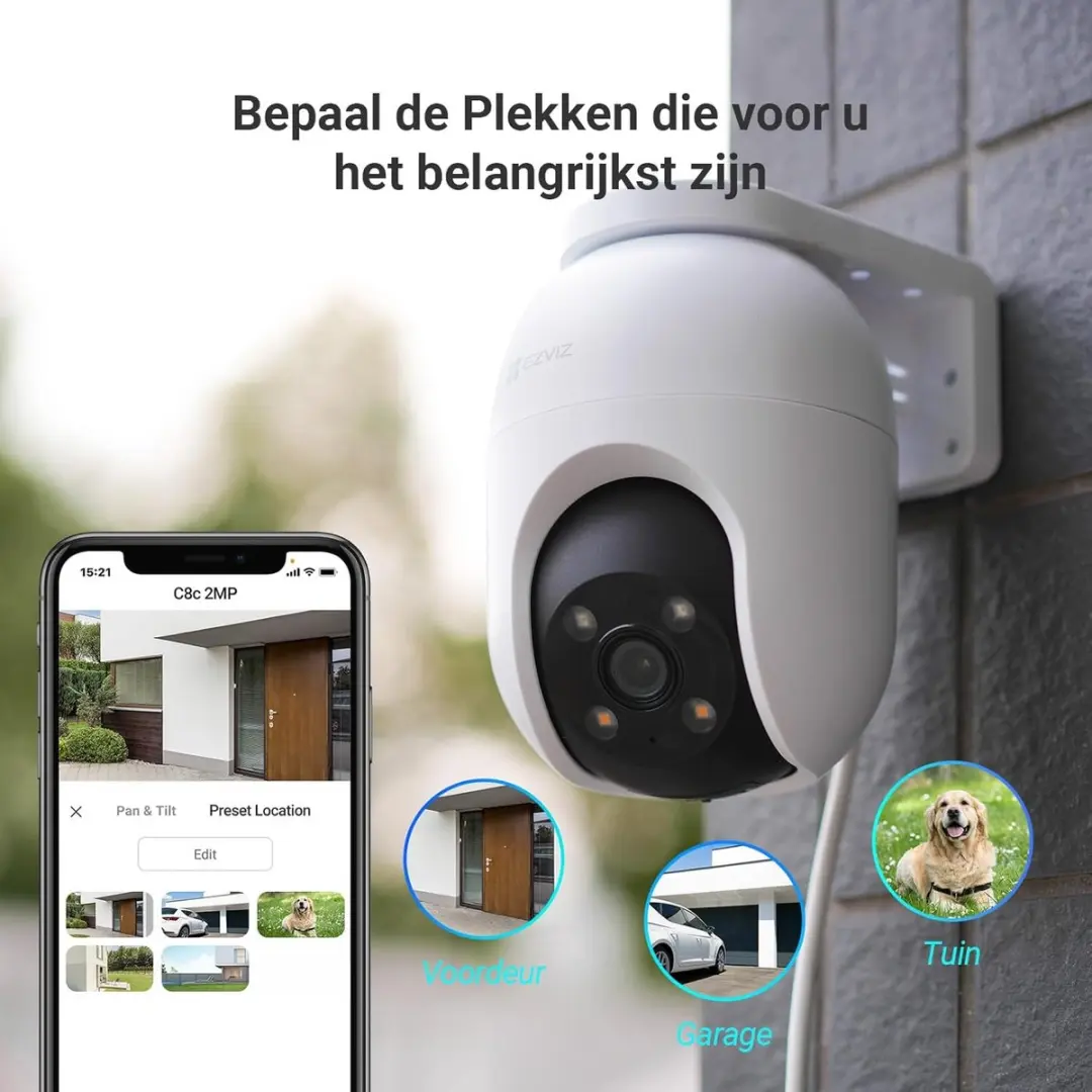 EZVIZ C8c 4K Beveiligingscamera - Buiten - 360° - Automatische Zoom-Tracking - Wit