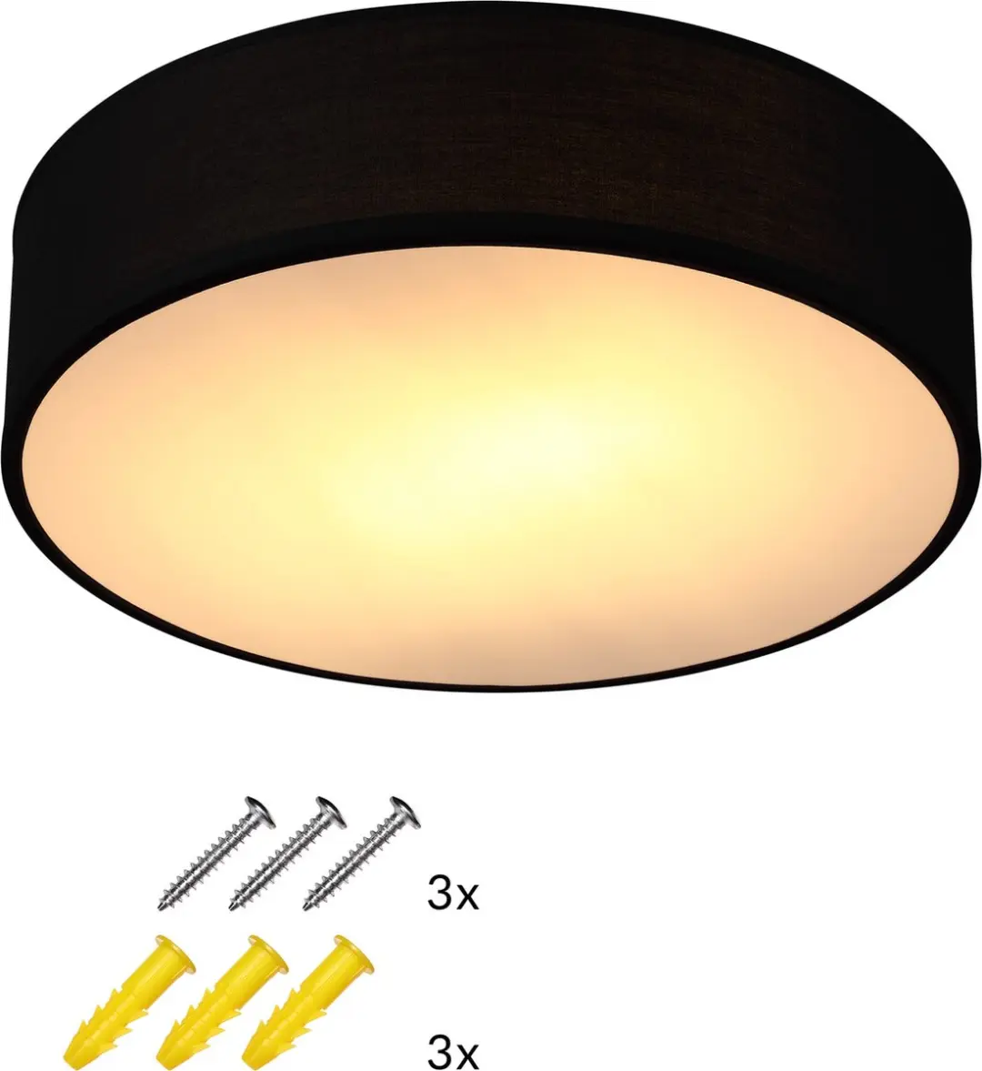 Monzana Plafondlamp 40W Rond 38cm - Zwart