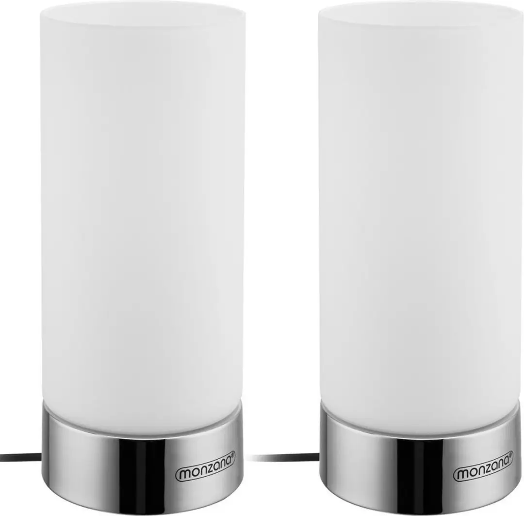 Monzana Lumo Tafellamp 2 Stuks - Touch Dimbaar - Zilver/Wit
