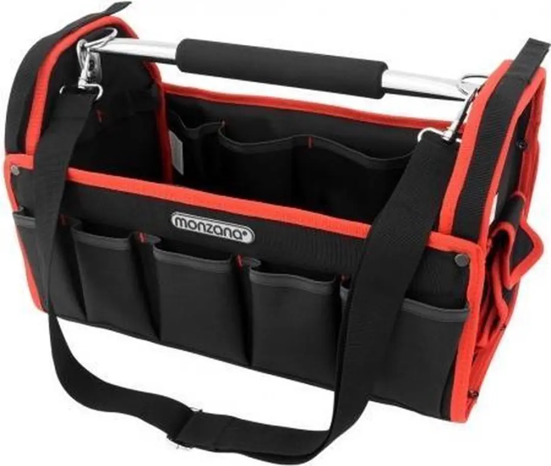 Monzana Open Gereedschapstas 15L - 42x22x24cm - Zwart/Rood