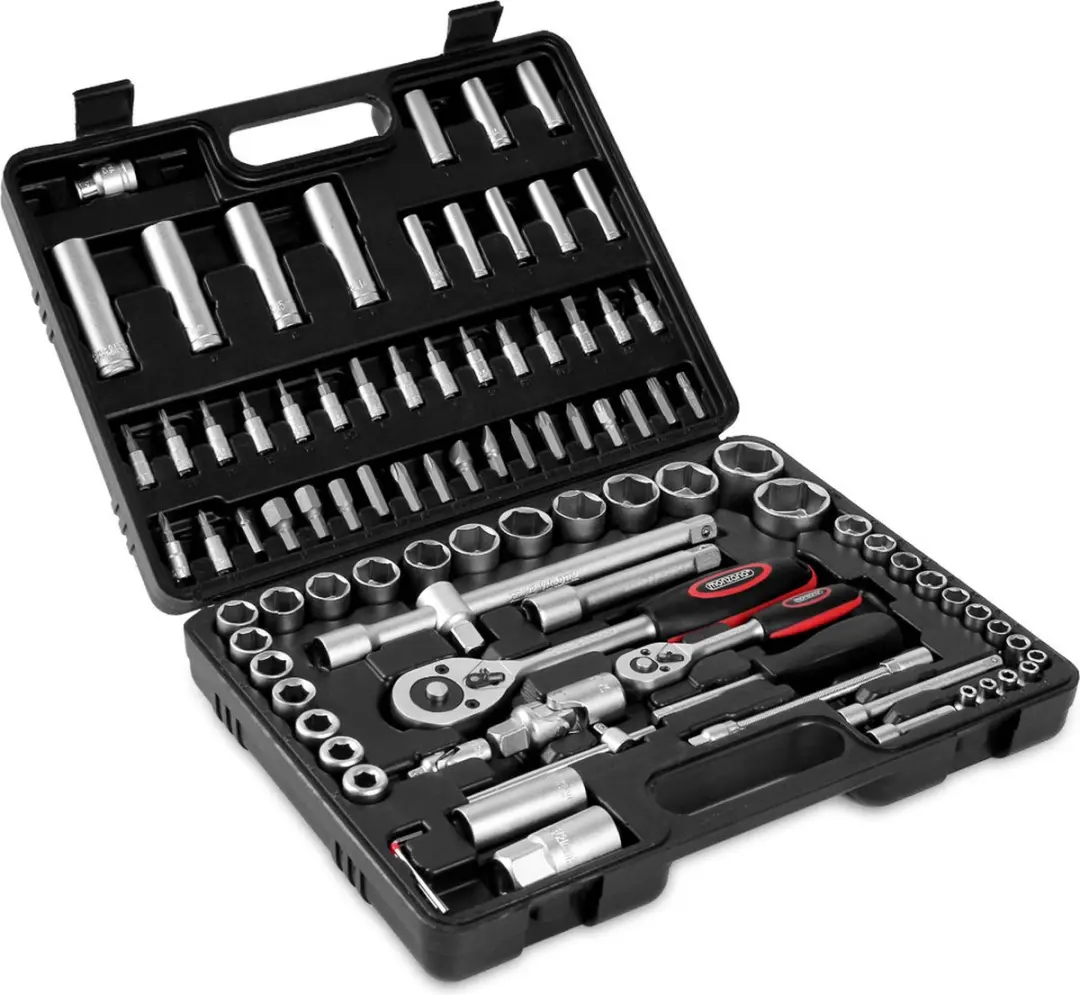 Monzana Gereedschapset 94-delig 1/4" 1/2" - Zilverkleurig