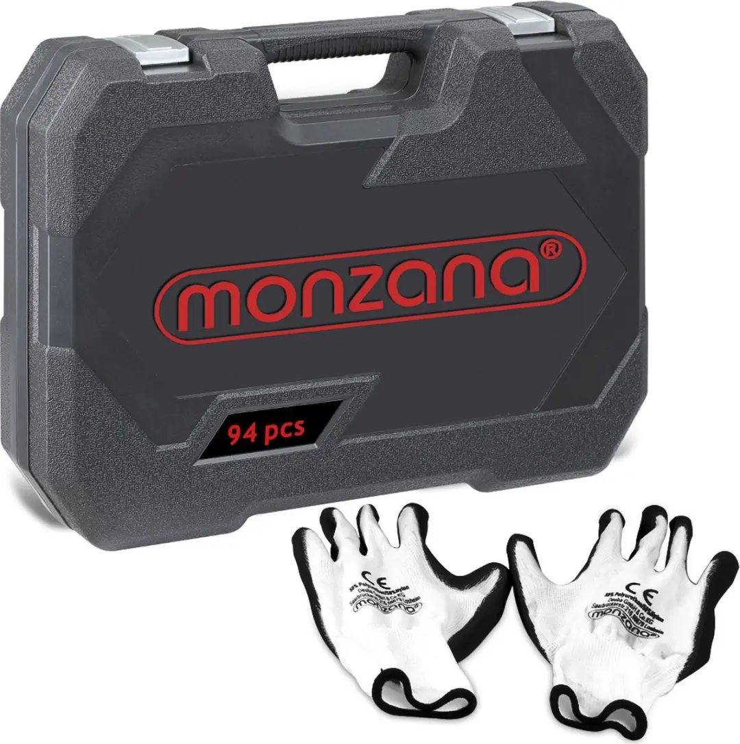 Monzana Gereedschapset 94-delig 1/4" 1/2" - Zilverkleurig