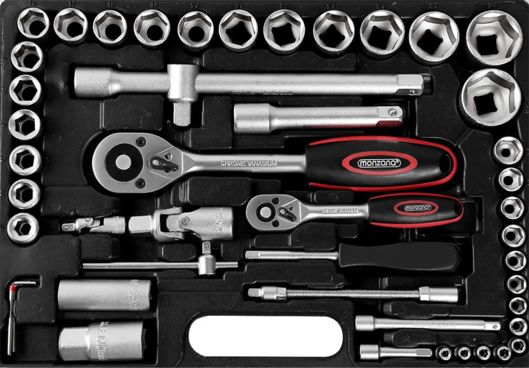 Monzana Gereedschapset 94-delig 1/4" 1/2" - Zilverkleurig