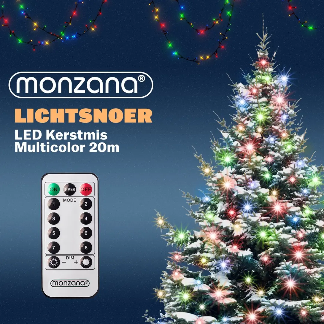 Monzana Lichtsnoer 200 LED Multicolor - Afstandsbediening