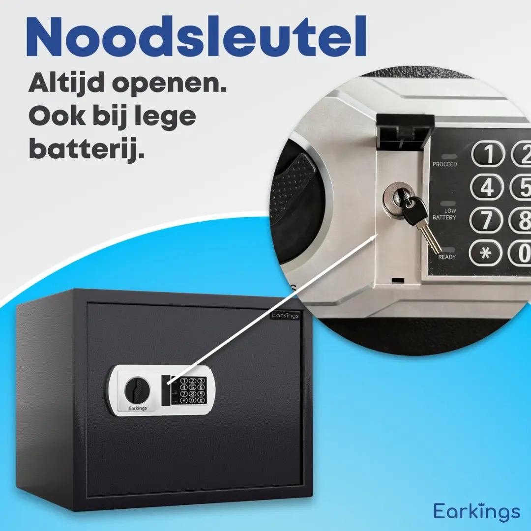 EarKings Kluis EKKL1010 - 26L - Cijferslot - Zwart/Antraciet/Zilver - afbeelding 6 van 6