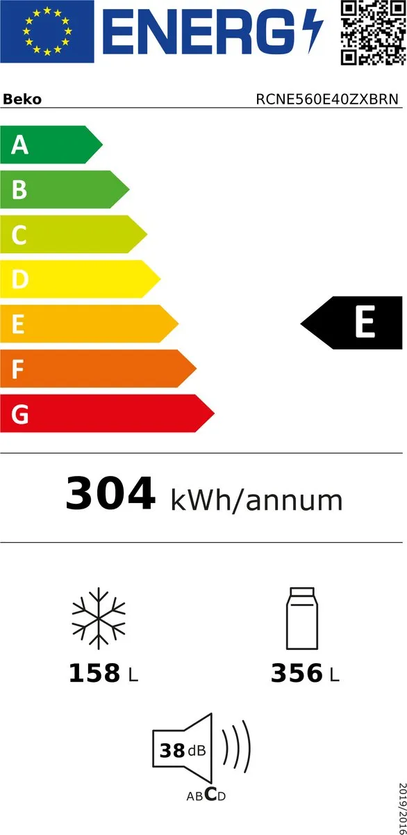 Beko RCNE560E40ZXBRN Koel-Vriescombinatie 514L - NoFrost - Roestvrijstaal