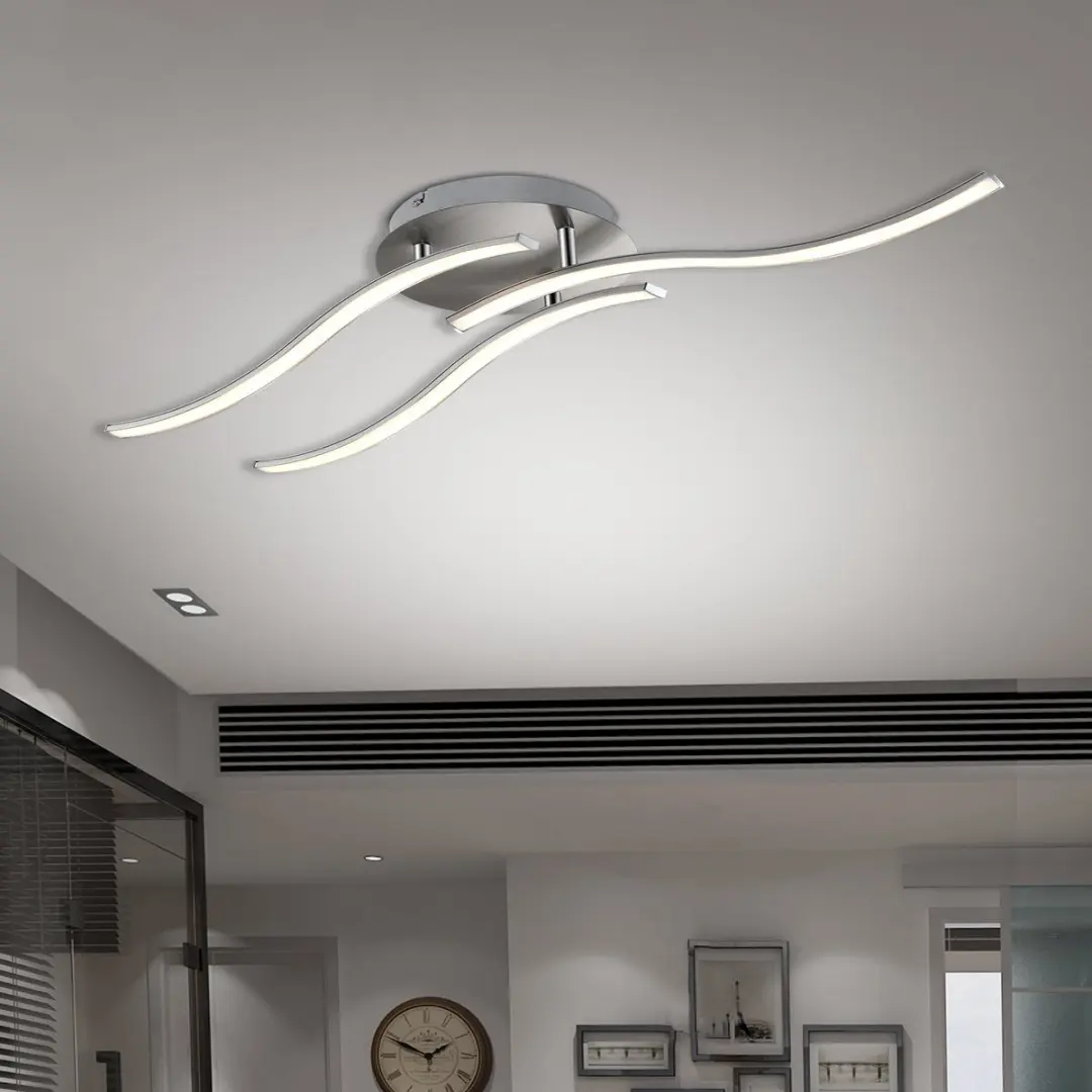 Monzana LED Plafondlamp Tripple Bolge - 3 Flexibele Armen - Zilver/Grijs/Wit