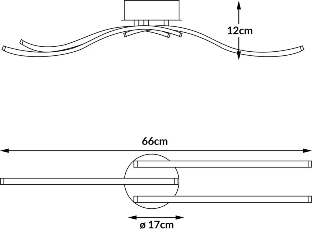 Monzana LED Plafondlamp Tripple Bolge - 3 Flexibele Armen - Zilver/Grijs/Wit