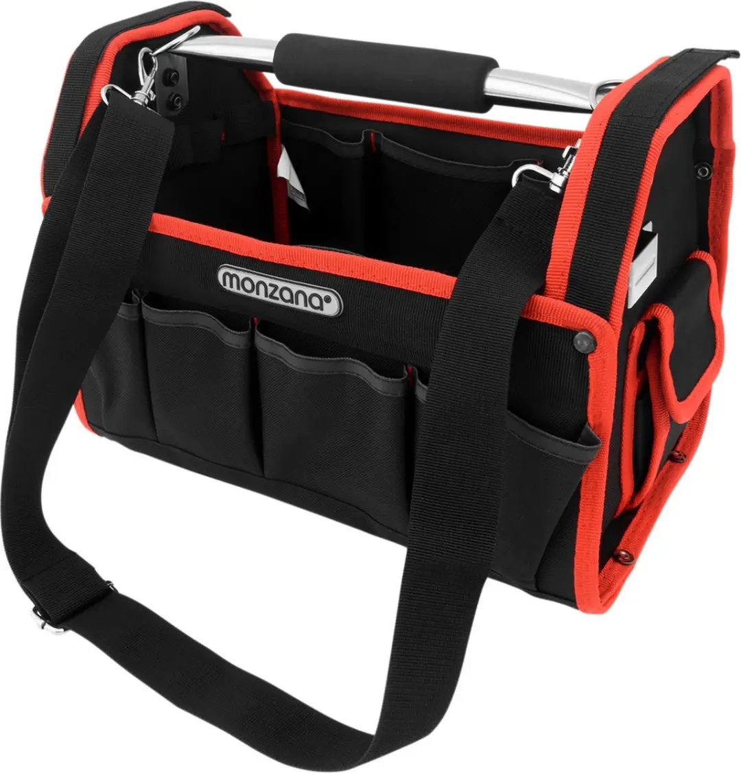 Monzana Gereedschapstas 13L - 33cm - Zwart/Rood