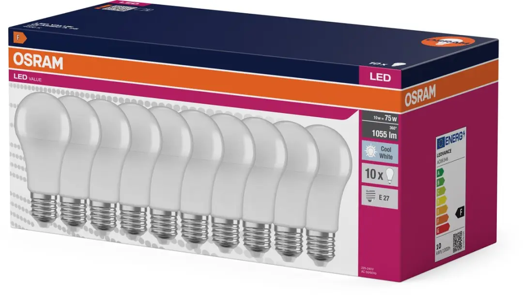 Osram LED Value Classic A 10W Koelwit - 10 Stuks