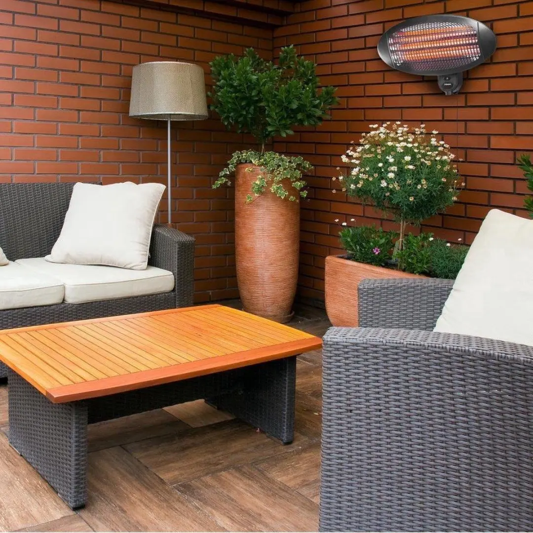 Monzana Infrarood Terrasverwarming 2000W - 3 standen - Zwart