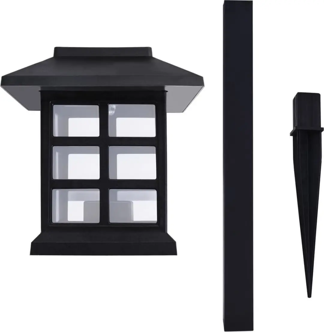 Monzana Tuinlamp Set Zonne-energie 6 Stuks - Zwart