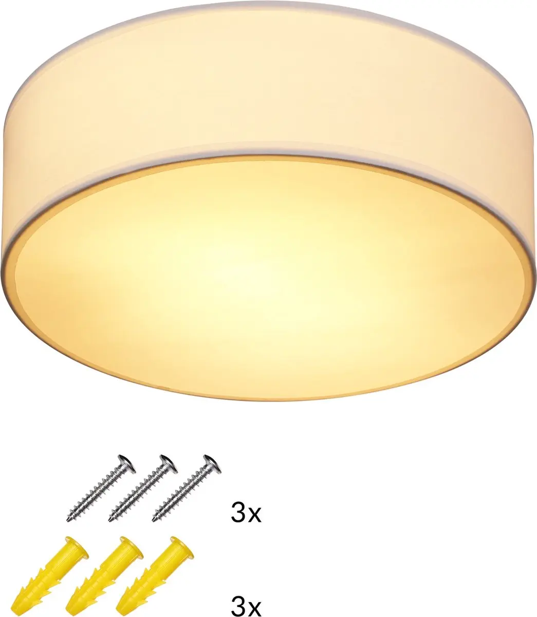 Monzana Plafondlamp 40W E27 - Ø30cm - Wit