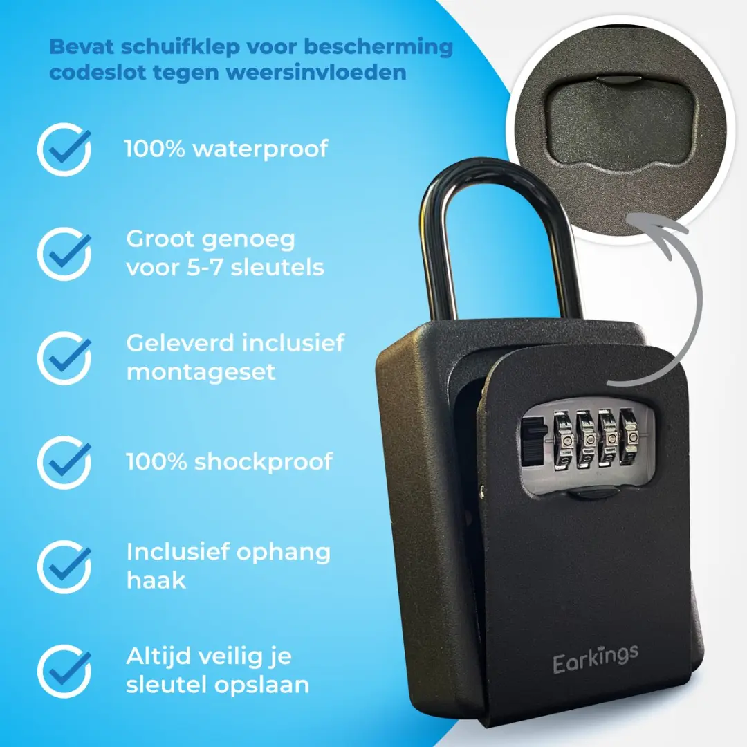 EarKings EKSK2618 Sleutelkluis - Zwart - 0,6L