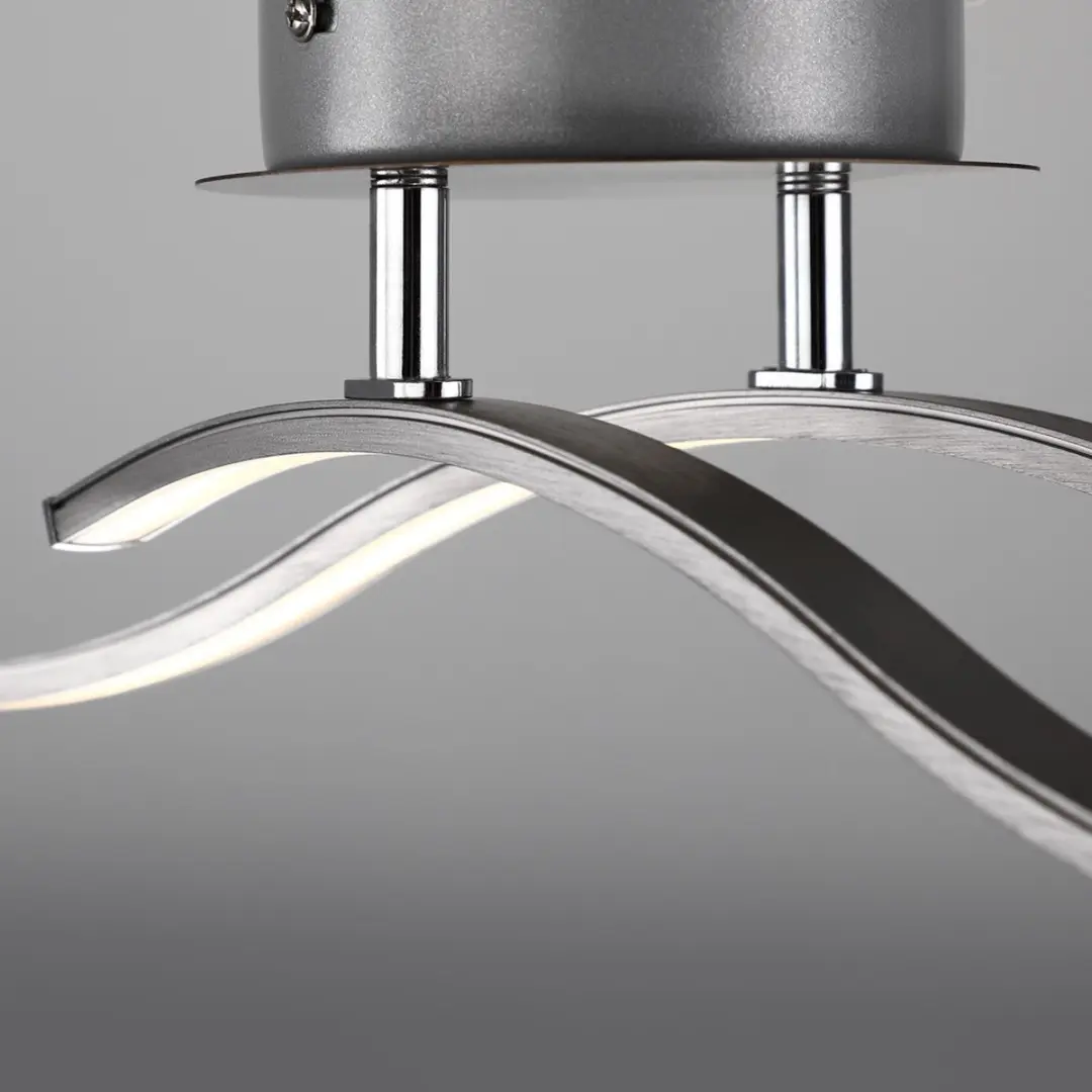 Monzana Ny Bolge LED Plafondlamp - 2x7W Warm Wit - Satin Nikkel