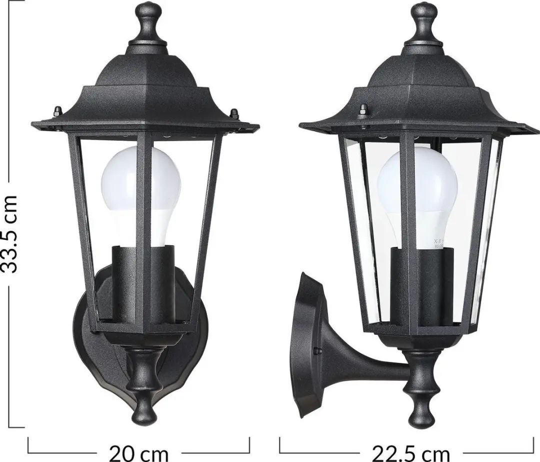 Monzana Wandlamp Antraciet - Weerbestendig Aluminium