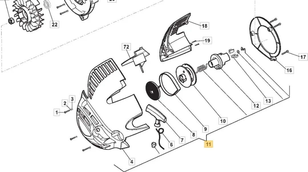 Stiga SBL 327 Startmechanisme - Geel/Zwart