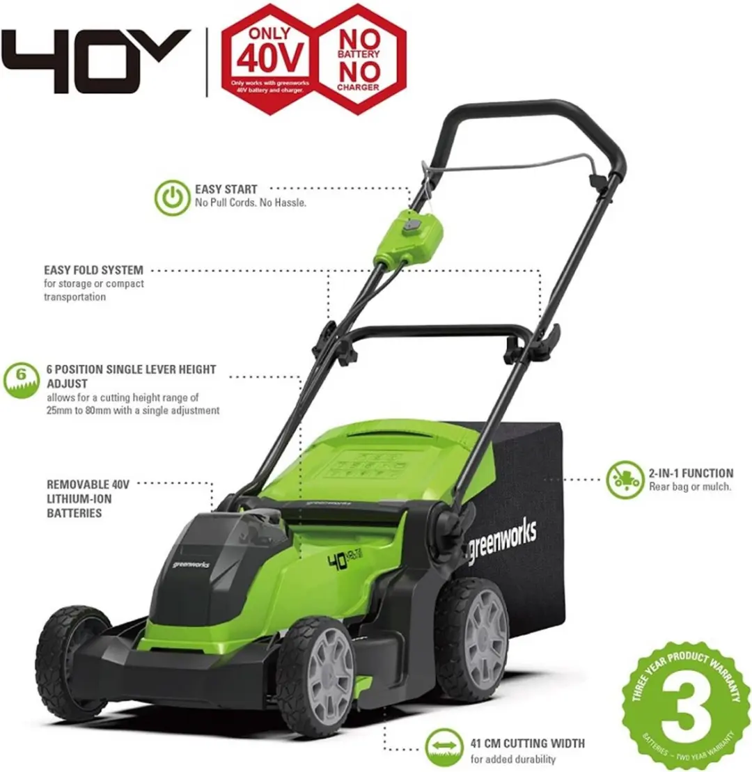 Greenworks 40V G40LM41K2X Accu Grasmaaier - 2x 2Ah - 50L