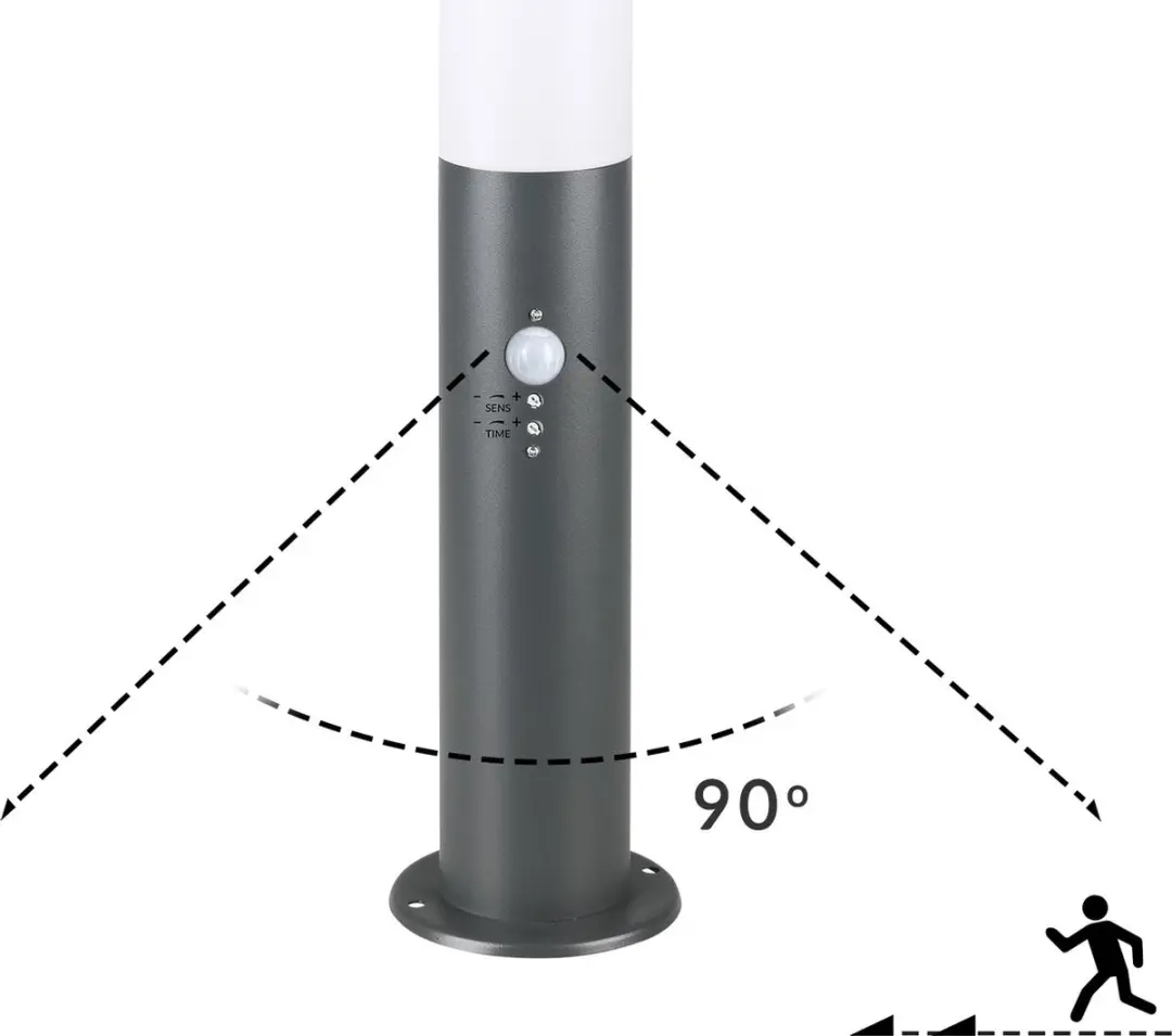 Monzana Buitenlamp Bewegingsensor E27 20W - IP44 Antraciet