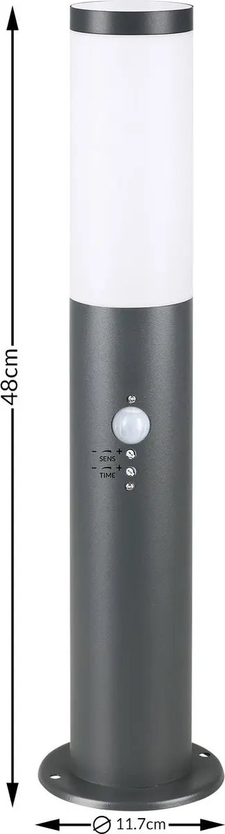 Monzana Buitenlamp Bewegingsensor E27 20W - IP44 Antraciet