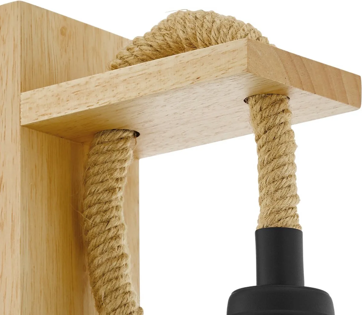 Eglo Rampside Wandlamp E27 - Zwart/Bruin