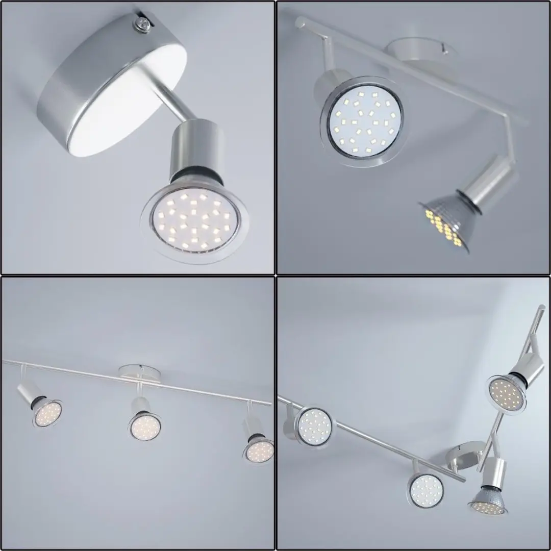 Monzana Plafondlamp Amaryllis 4 Lampen - Zilver