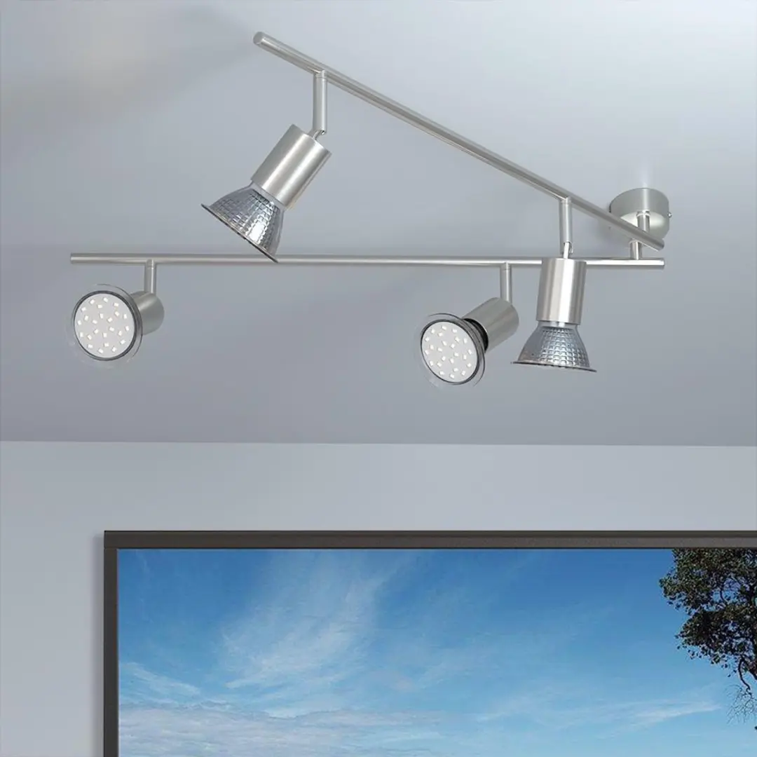 Monzana Plafondlamp Amaryllis 4 Lampen - Zilver