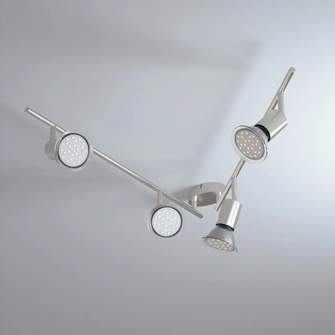 Monzana Plafondlamp Amaryllis 4 Lampen - Zilver