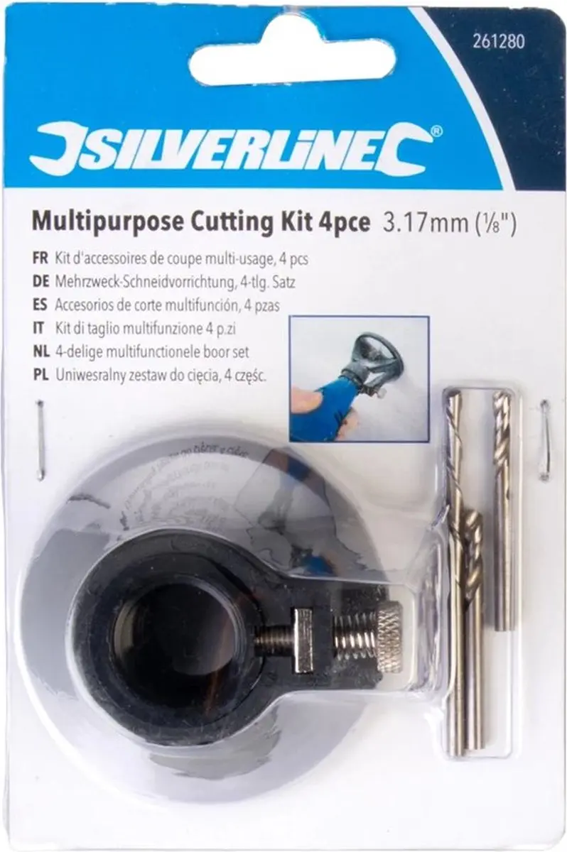 Silverline Multifunctionele Boorset 3,17mm - 4-delig - Hout/Metalen - afbeelding 6 van 6