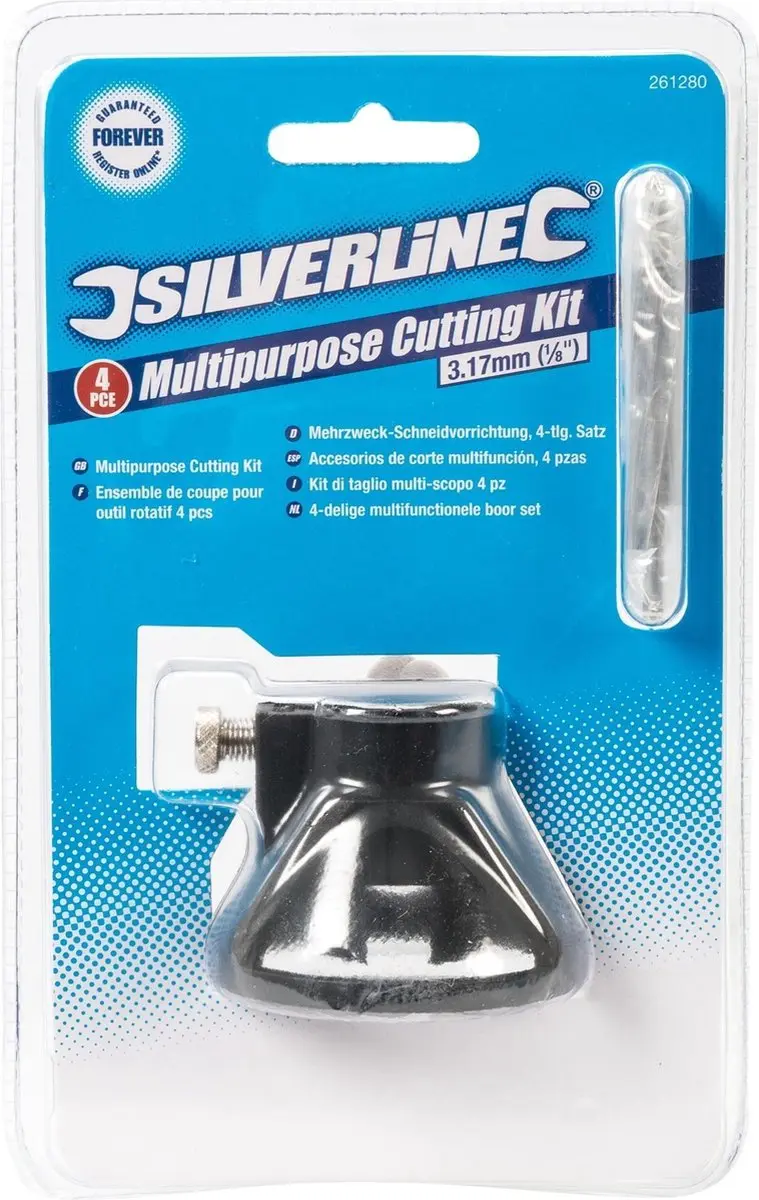 Silverline Multifunctionele Boorset 3,17mm - 4-delig - Hout/Metalen