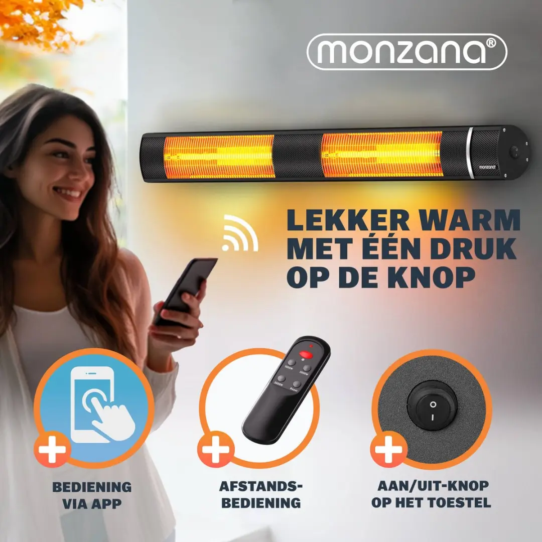 Monzana MZH3000 Infraroodstraler 3000W - 3 standen - Zwart