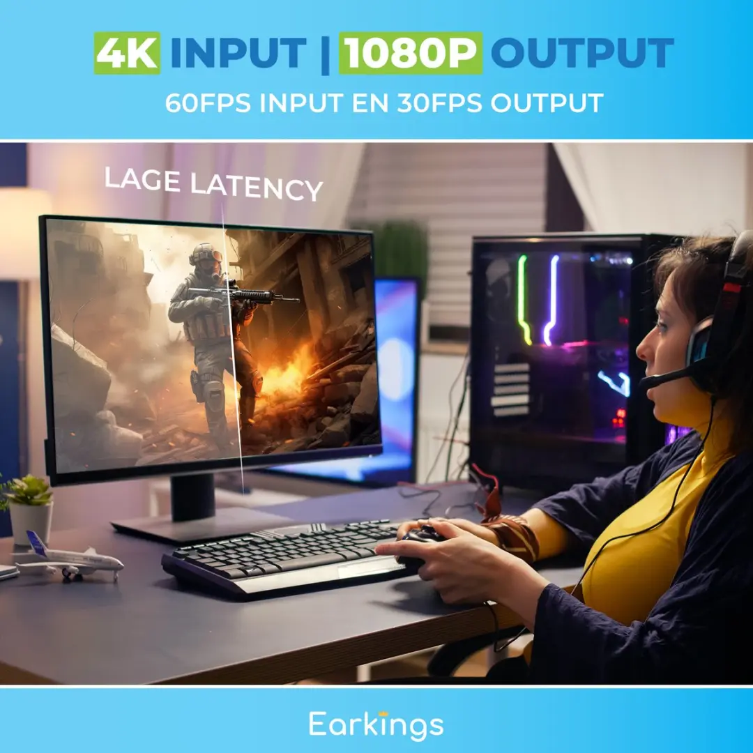 EarKings EKGC2182 Capture Card HDMI naar USB - 1x HDMI/USB 3.0