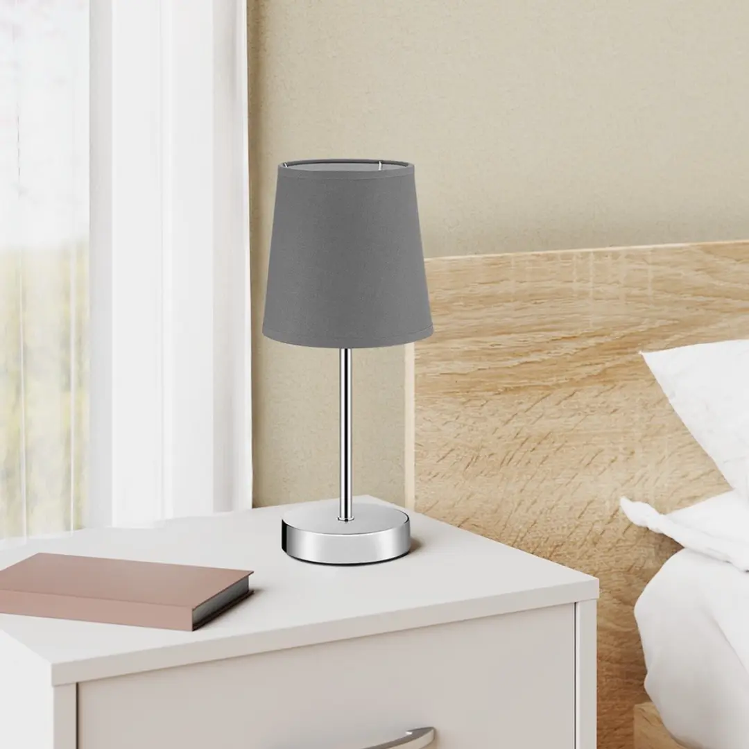 Monzana Nachtlamp 2 Stuks - Stoffen Kap 32cm - Antraciet