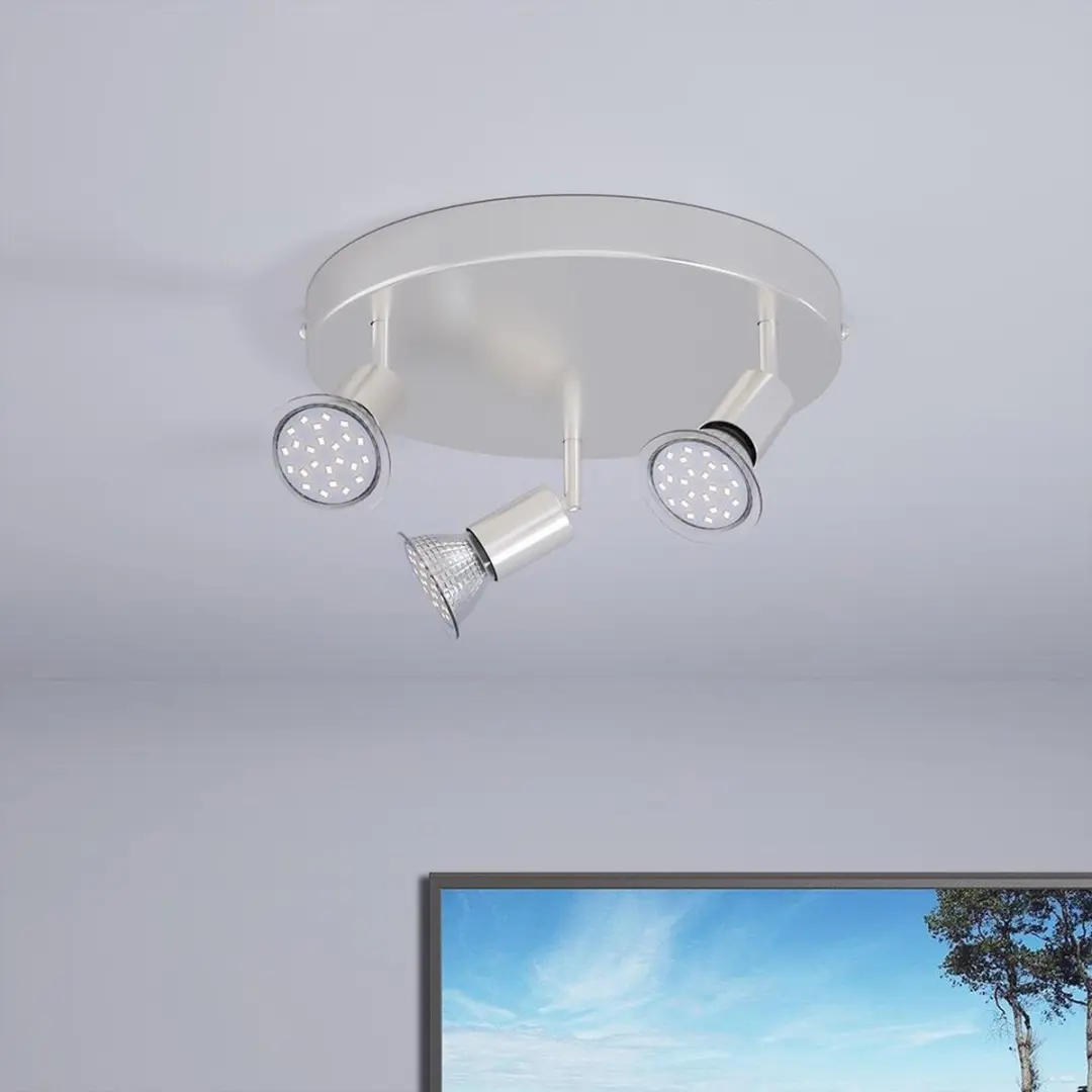Monzana LED Plafondlamp 3 Spots 9W GU10 - 190x105mm Zilver