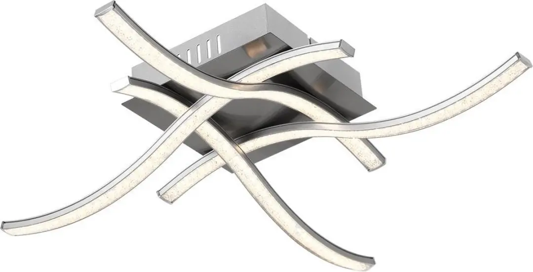 Monzana Tigull LED Plafondlamp - 4 Armen - Warm wit 3000K - Satin nikkel