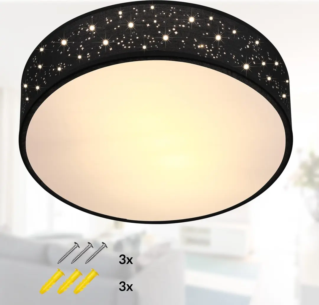 Monzana Sterrenhemel Plafondlamp 38cm - Zwart