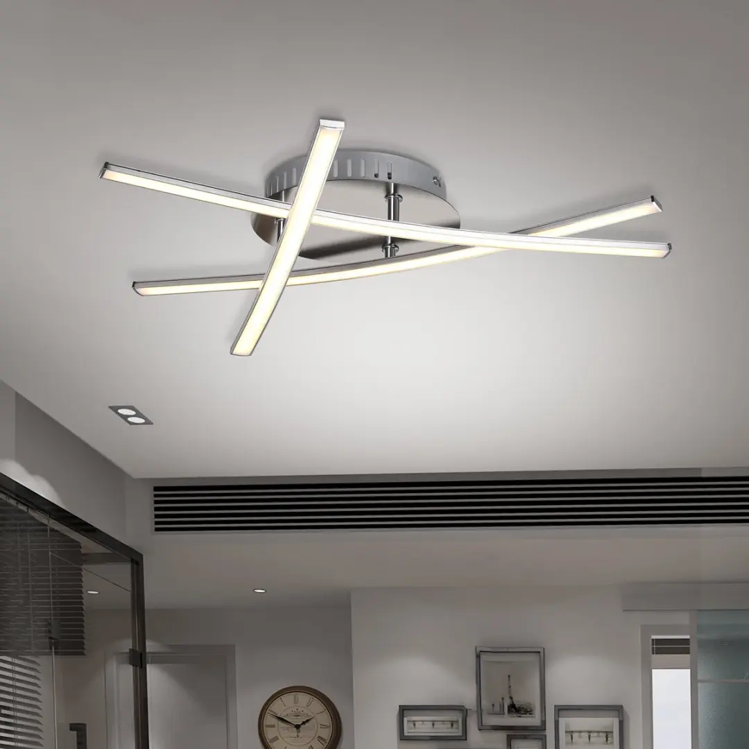Monzana LED Plafondlamp Trekant - 3x15W - Satijn-nikkel